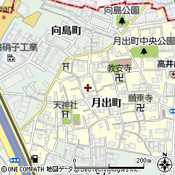 大阪府門真市月出町17周辺の地図