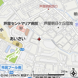 兵庫県芦屋市朝日ケ丘町周辺の地図
