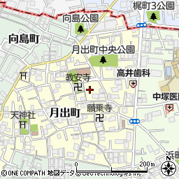 大阪府門真市月出町12-16周辺の地図