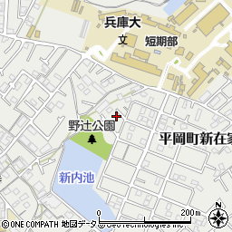 兵庫県加古川市平岡町新在家2093-3周辺の地図