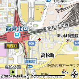 博多もつ鍋一級 西宮北口店周辺の地図