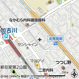 兵庫県加古川市平岡町新在家1443-2周辺の地図