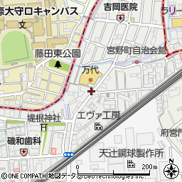大阪府門真市宮野町周辺の地図