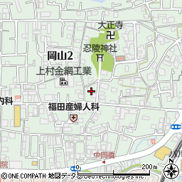 大阪府四條畷市岡山2丁目8周辺の地図