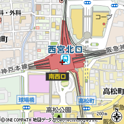 タリーズ コーヒー 阪急西宮北口店周辺の地図