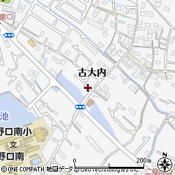 兵庫県加古川市野口町古大内306周辺の地図