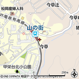 山の街駅前周辺の地図