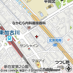 兵庫県加古川市平岡町新在家1439-8周辺の地図