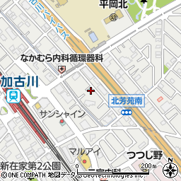 兵庫県加古川市平岡町新在家1440-8周辺の地図