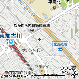 兵庫県加古川市平岡町新在家1439-4周辺の地図