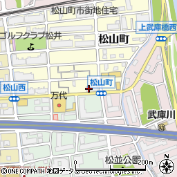 兵庫県西宮市松山町2-22周辺の地図