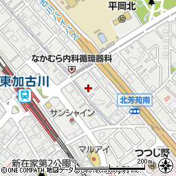 兵庫県加古川市平岡町新在家1439-3周辺の地図