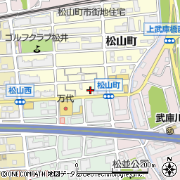 兵庫県西宮市松山町2-24周辺の地図