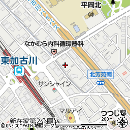 兵庫県加古川市平岡町新在家1439-2周辺の地図