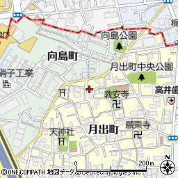 大阪府門真市月出町18周辺の地図