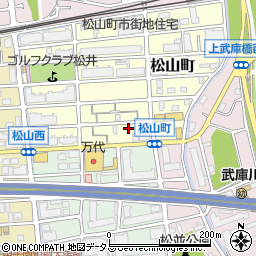 兵庫県西宮市松山町2-12周辺の地図