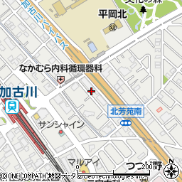 兵庫県加古川市平岡町新在家1455-3周辺の地図