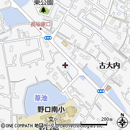 兵庫県加古川市野口町古大内298周辺の地図