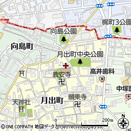 大阪府門真市月出町11周辺の地図