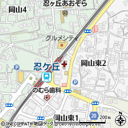 四條畷岡山郵便局周辺の地図