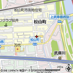 兵庫県西宮市松山町13-26周辺の地図