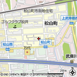 兵庫県西宮市松山町3-23周辺の地図