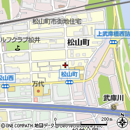兵庫県西宮市松山町3-18周辺の地図