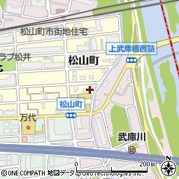 兵庫県西宮市松山町13-16周辺の地図