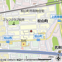 兵庫県西宮市松山町3-12周辺の地図