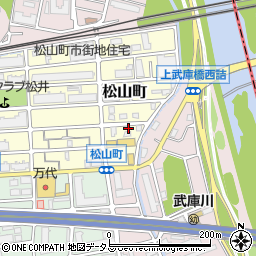 兵庫県西宮市松山町13-11周辺の地図