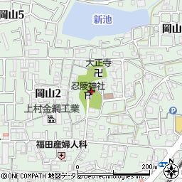 大阪府四條畷市岡山2丁目7周辺の地図