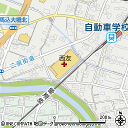 西友浜松有玉南店屋上駐車場周辺の地図