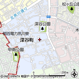 兵庫県西宮市深谷町周辺の地図