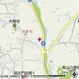 生駒市高山町倉庫周辺の地図