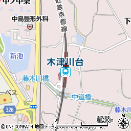 京都府木津川市周辺の地図
