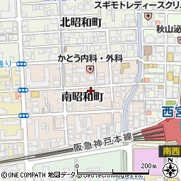兵庫県西宮市南昭和町周辺の地図