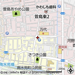 イセヅドライ　万代萱島店周辺の地図