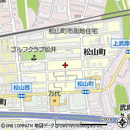 兵庫県西宮市松山町6周辺の地図