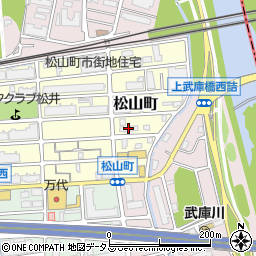 兵庫県西宮市松山町14-23周辺の地図