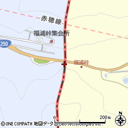 福浦峠周辺の地図