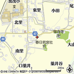 京都府木津川市加茂町里口薬井7周辺の地図