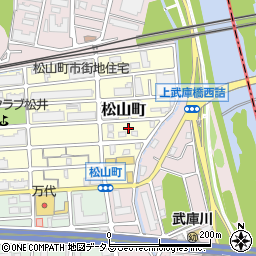 兵庫県西宮市松山町14-8周辺の地図