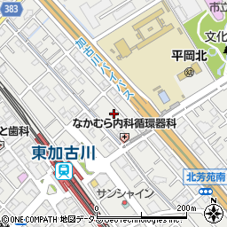 兵庫県加古川市平岡町新在家1384-1周辺の地図