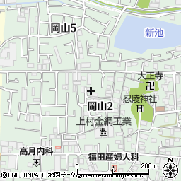 大阪府四條畷市岡山2丁目周辺の地図