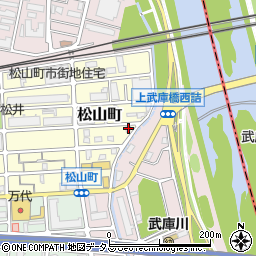 兵庫県西宮市松山町14-15周辺の地図