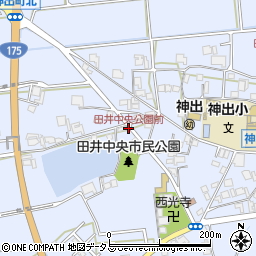 田井中央公園前周辺の地図