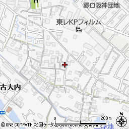 兵庫県加古川市野口町古大内605周辺の地図