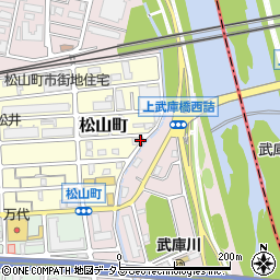 兵庫県西宮市松山町14-14周辺の地図