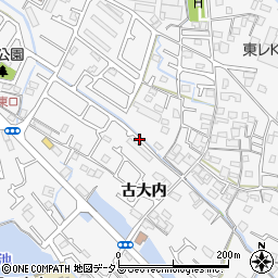 兵庫県加古川市野口町（古大内）周辺の地図