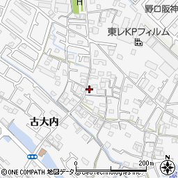 兵庫県加古川市野口町古大内601周辺の地図